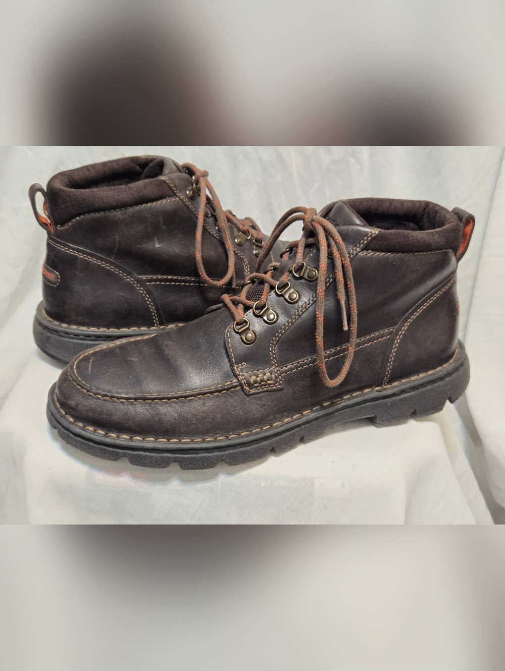 ROCKPORT BROWN LEATHER MENS BOOTS SIZE 12